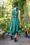 Green and trendy dress in modern boho style. 100% cotton quality and big pockets