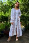 Amazing white ethnic caftan in soft and natural cotton. Perfect as a dress or as a jacket.